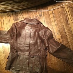 Guess brown leather blazer jacket